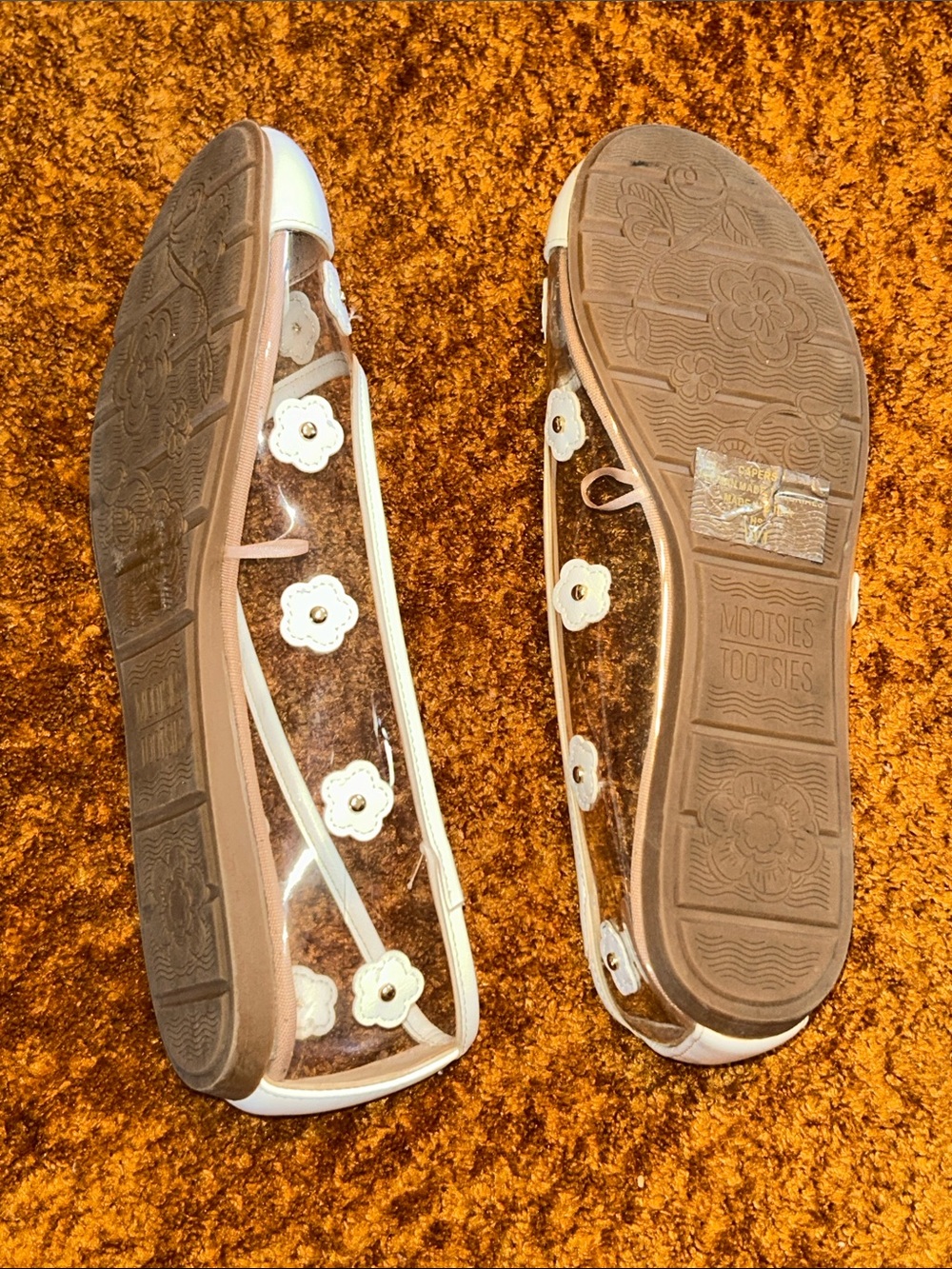 Mootsies Tootsies White and Clear Floral Cap-Toe Ballet Flats - Picture 5 of 5